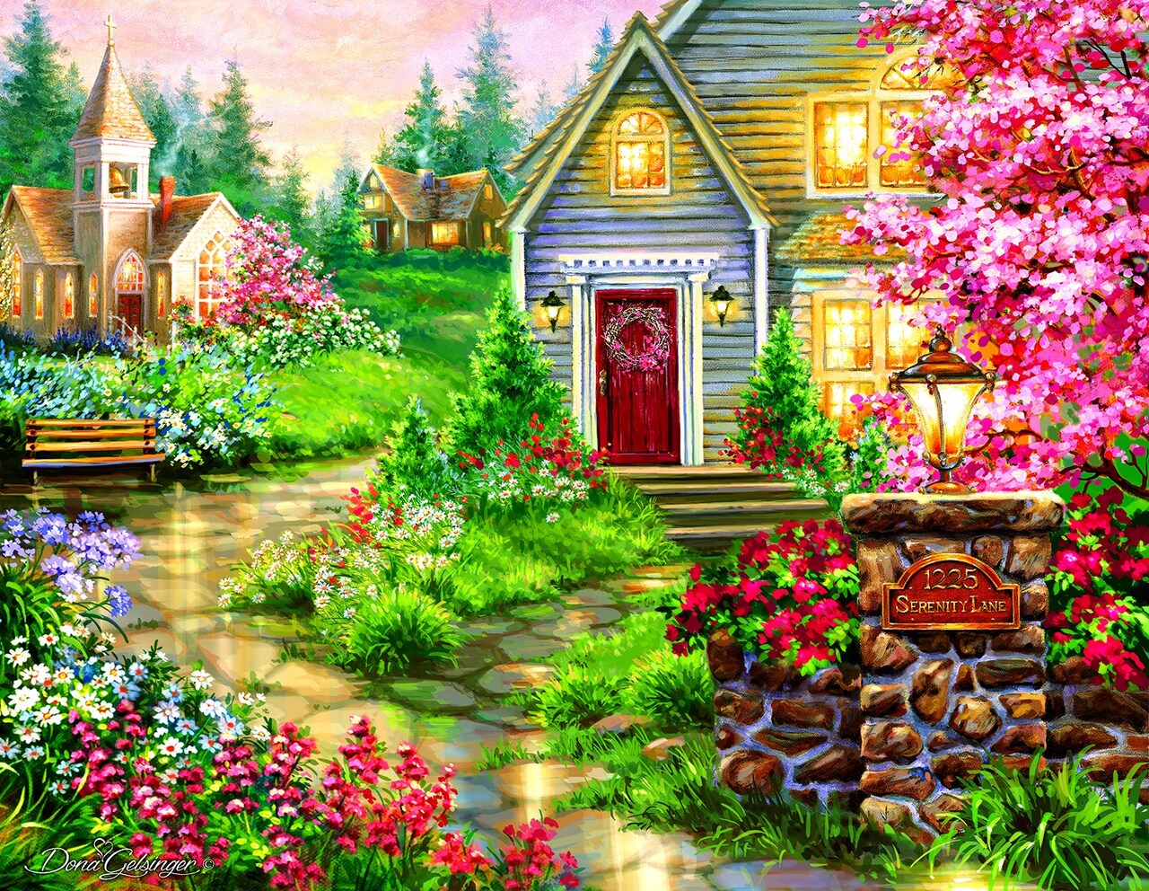 Sunsout Serenity Lane 1000 pc Large Pieces Jigsaw Puzzle 57225